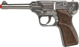 Gonher German Luger Style Police 8 Shot Diecast Cap Gun Made in Spain - $27.61