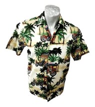 Aloha Republic Hawaiian Shirt Mens Size S Vintage Beach Shack Motorcycle SS - £23.22 GBP