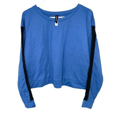 Primary image for Adore Me Cropped Sweater Pajama Blue Black Sleeve Sleeves Soft Size Large
