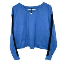 Adore Me Cropped Sweater Pajama Blue Black Sleeve Sleeves Soft Size Large - £9.11 GBP