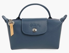 Longchamp Le Pliage City Mini Top Handle Cosmetic Pouch Case ~NEW~ Slate - $2,137.07 MXN