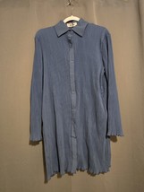 Anytree Blue Womens Pleated Long Sleeve Shirt Dress Size Small Retail $45 - $421.01 MXN