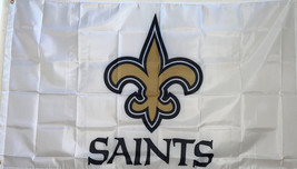 NEW ORLEANS SAINTS 3x5&#39; FLAG-BRASS GROMMETS IN/OUTDOOR- 100 D POLY QUALI... - £7.82 GBP