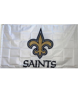 NEW ORLEANS SAINTS 3x5&#39; FLAG-BRASS GROMMETS IN/OUTDOOR- 100 D POLY QUALI... - £7.84 GBP