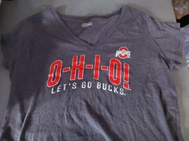 Ohio State Buckeyes Womens XXL Cotton Grey T Shirt Short Sleeve V Neck - $19.60