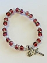 Crystal Rosary 7.5&quot;  Stretchable  Bracelet, New #AB-392-R2 - $6.98 CAD
