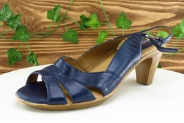 Softspots Sz 9 N Blue Slingback Leather Women Sandals - £13.25 GBP