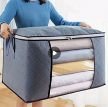 X-Large Capacity Clothes Storage Bag Organizer Comforters Blankets Bedding USA - £6.14 GBP