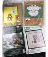 Cross Stitch Kit Lot of 4 Bucilla &amp; Kinkade &amp; Precious Moments Stitch An... - £15.56 GBP