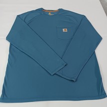 Carhartt Force Relaxed Fit 100393-460 Men&#39;s Teal Cotton Blend T-Shirt Si... - $29.12 CAD