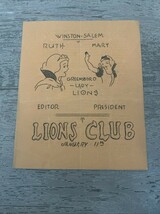 Vintage Lions Club 1939 Winston Salem NC Greensboro Lady Lions Program - $284.99 MXN