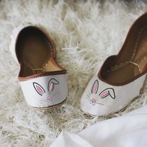 Easter Bunny - Handmade Easter bunny shoes for women, Easter bunny flat shoes, E - £93.84 GBP