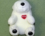COCA COLA POLAR BEAR PLUSH STUFFED ANIMAL 9&quot; WHITE WITH RED HEART LOGO S... - $4.50