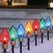 (Set of 12)Indoor/Outdoor Multi-Colored Jumbo Pathway LED Christmas Lights-NEW - £59.72 GBP