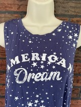 Baggy Sleeveless Tank Top Medium American Dream USA Blue USA Shirt Beach Pool - £3.00 GBP