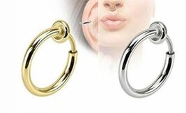 Women's,Men's Clip On Hoop Earrings Silver or Gold,1/2" (13mm) or 5/8" (... - $2.93+
