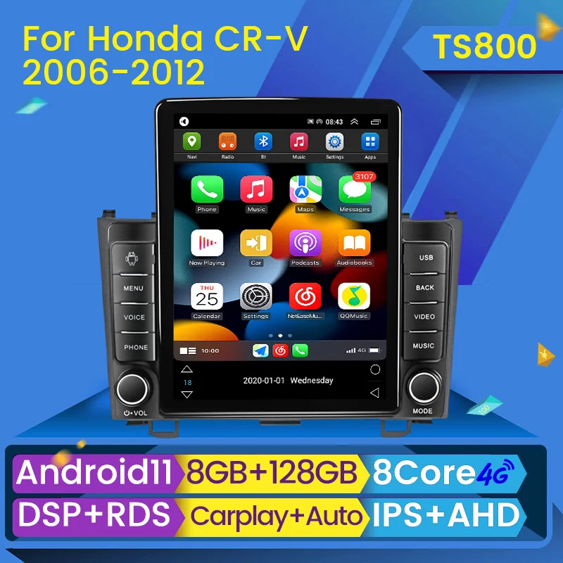Android 11 Carplay Vertical Style Screen Car Radio Stereo Multimedia Player For - £170.82 GBP+