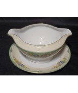Vintage MEITO ISABELLA Gravy Boat With Attached Underplate - Japan, Circ... - $16.52