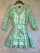 Simply Vera Vera Wang Women&#39;s Ruffle Shirt Dress Green Size Small - $21.78