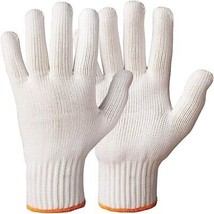 12 Pairs White String Knit Warehouse Gloves Cotton Polyester 10&quot; - £16.82 GBP