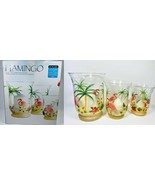 Set of 3 - Hand Painted Hurricanes/Vases European Design - Flamingo - £45.86 GBP