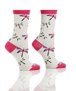 Dragonfly Women&#39;s Premium Crew Socks Yo Sox Motifs Fits Size 6 - 10 Cott... - £7.78 GBP