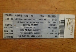  Boston Celtics VS New Orleans Hornets  BankNorth Garden March 28th 2008 - £19.03 GBP