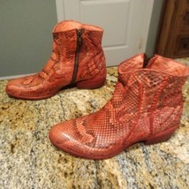 Fauzian Jeunesse Python Boots Red Snake Leather Womens size US 6 EU 36 $960 - $222.75