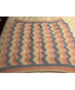 Handmade Multi Use Crocheted Baby Blanket 35 x 29 Chevron Pattern - £11.37 GBP