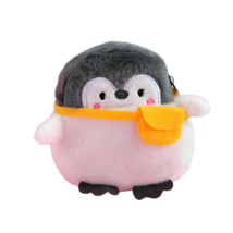 Animal Coin Change Cosmetic Plush Purse with Key Chain - New - Penguin - £10.21 GBP
