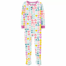 Toddler Girls Footed Pajamas White with Heart Print Size 4T CARTERS $20 - NWT - $5.99