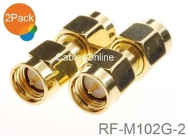 2-Pack Sma Rf Adapter Male/Male Gold Coupler Gender Changer, - $12.99