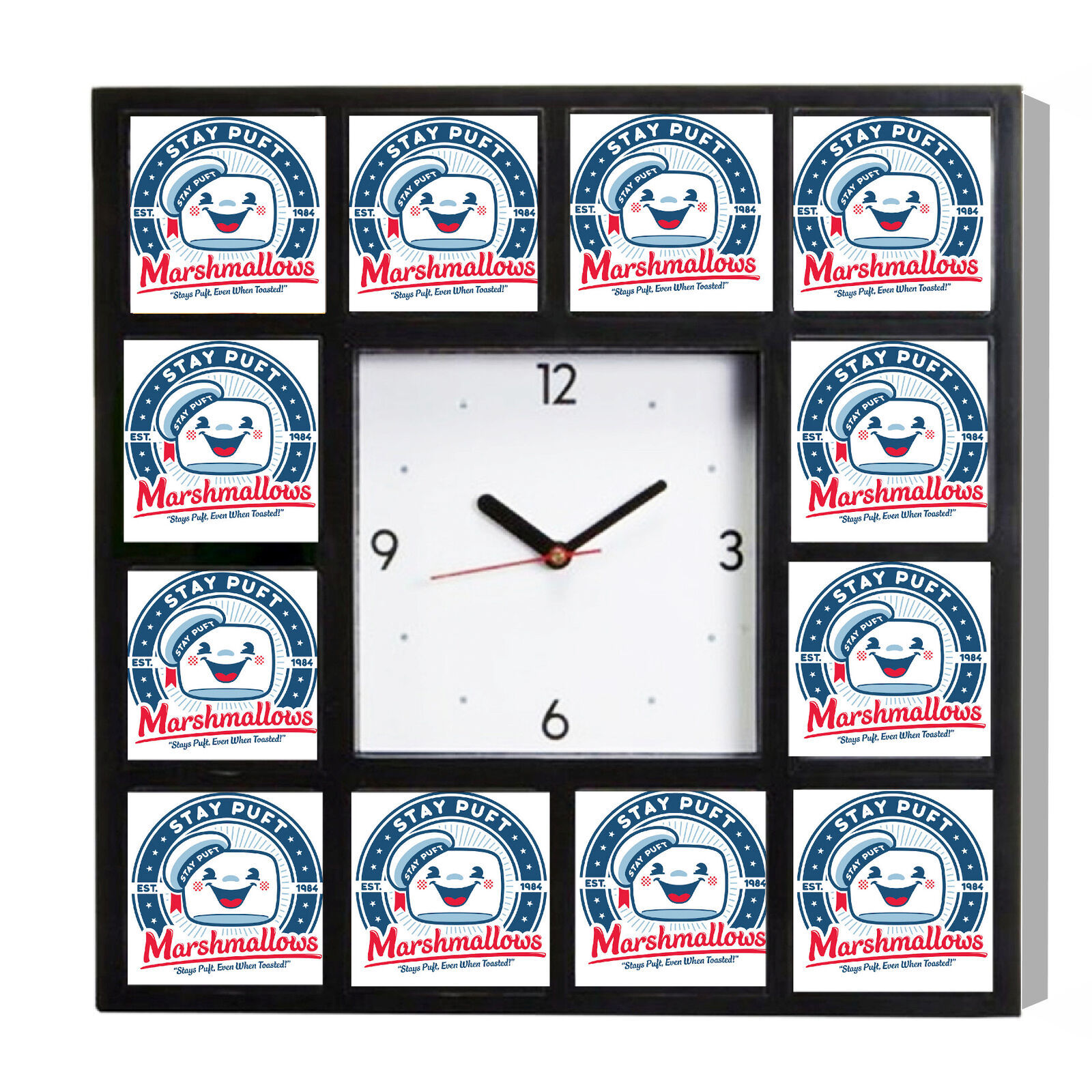 Stay Puft Marshmallow Man Ghostbusters 1984 Movie Clock with 12