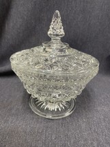 Anchor Hocking Wexford Clear Large Covered Candy Dish  EUC - £6.80 GBP