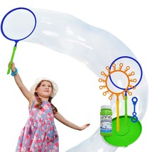 Giant Bubble Wand Set: Big Bubble Maker Toy For Kids And Adults With Bubble Refi - £27.25 GBP