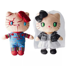 USA SELLER Plush Set Chucky &amp; Tiffany Bride Dolls Childs Play Hello Kitty - £39.74 GBP