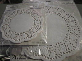 HALLMARK PAPER ROSES FRENCH LACE DOILIES 2 SETS 52 TOTAL 4&quot; and 6&quot; Vinta... - $14.24