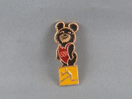 Moscow 1980 Olympic Pin - Volleyball Misha on Top - Stamped Pin - £11.77 GBP
