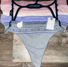 Lucky Brand ~ Womens Thong Underwear Panties Nylon Blend 5-Pair (A) ~ 2X - £27.71 GBP