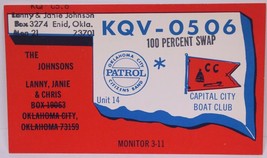 Vintage CB Ham radio Amateur Card KQV 0506 Oklahoma City Oklahoma - £3.89 GBP