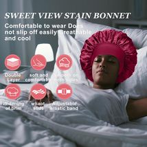 4PCS Silk Bonnet for Sleeping,Hair Wrap Satin Bonnets Shower Cap for Bla... - £10.93 GBP