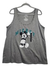 Torrid Mickey Mouse Classic Fit Studded Gray Crew Neck Tank Top Sz 2 (2X... - £19.42 GBP