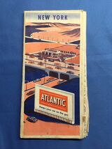 Vintage Atlantic Refining Co Map New York NY State Street Road Map 1955 - $14.97