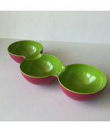 Random Acts of Summer Melamine Bowl Serving Dish Triple Dip Tray Green R... - $600.69 MXN