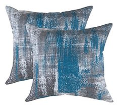 TreeWool (Pack of 2) Decorative Throw Pillow Covers Brush Art Accent in 100% Cot - £16.43 GBP