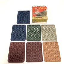 Vintage Rubbermaid Coasters 7 Miniature Kar-Rugs Set Wooster Rubber Co Ohio HTS - £23.73 GBP