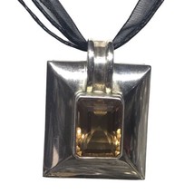 sterling silver Real Tested citrine pendant 24 Grams No Chain - £83.92 GBP