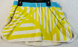 Nike Tennis Shorts Womens Size Small Yellow White Polyester Logo Slit Dr... - $14.79