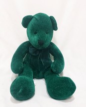 Pier 1 Imports Green Teddy Bear Chenille Plush Stuffed Animal Corduroy 16&quot; - £19.39 GBP