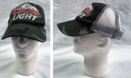 Coors Light Beer Camouflage Trucker Snapback Baseball Hat Mens - £23.29 GBP